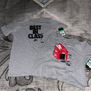 Nike Lot of Two Boys Grey T-Shirt BNWT Size XL